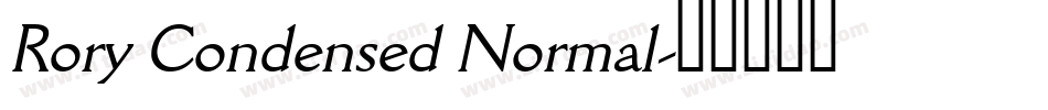 Rory Condensed Normal字体转换